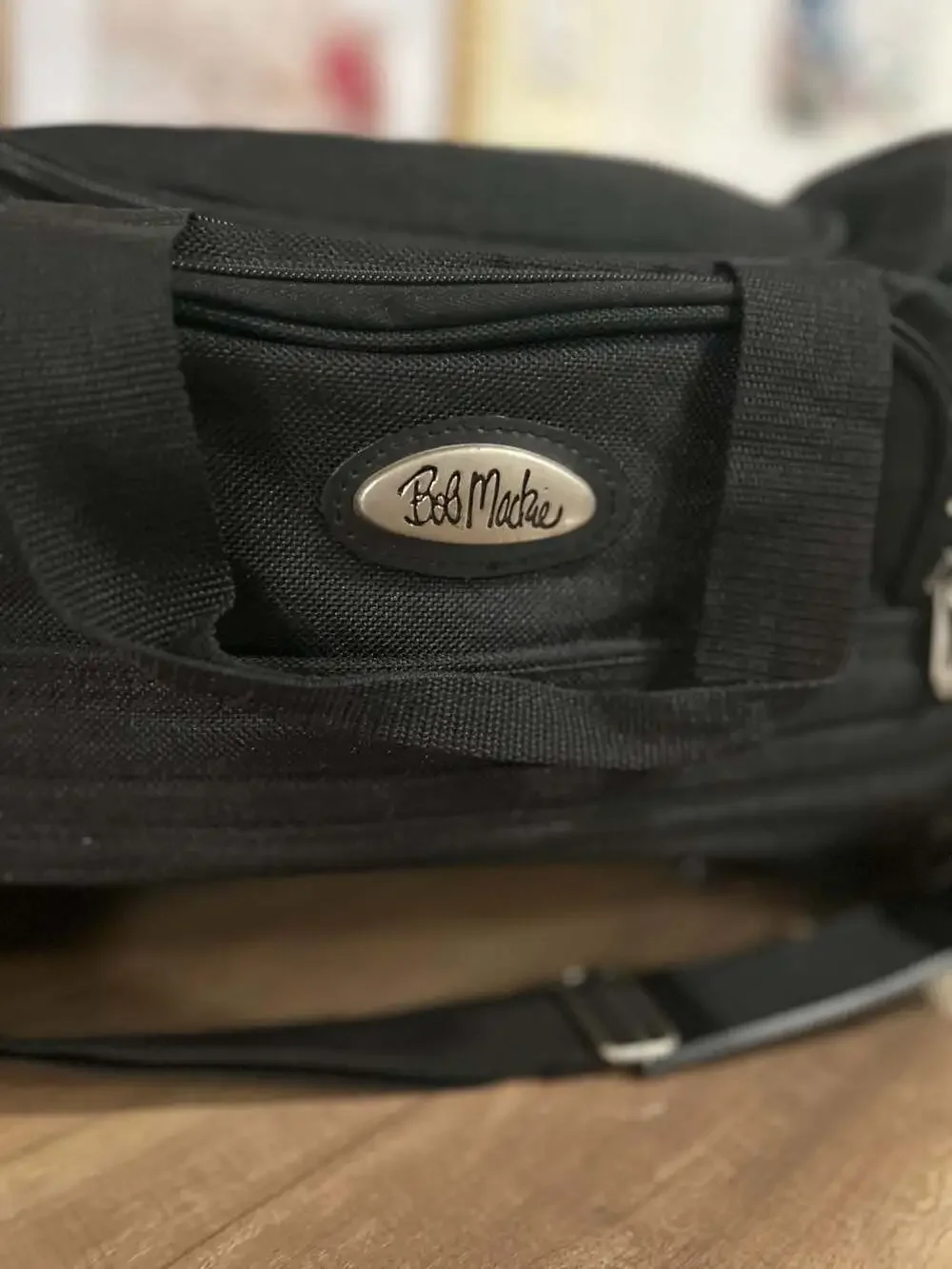 Bob Mackie Vintage Black Nylon Travel Duffel Carry-On Bag